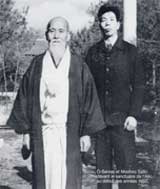 O-Sensei et Morihiro Saito à Iwama years 1950